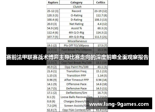 赛前法甲联赛战术博弈主导比赛走向的深度前瞻全面观察报告