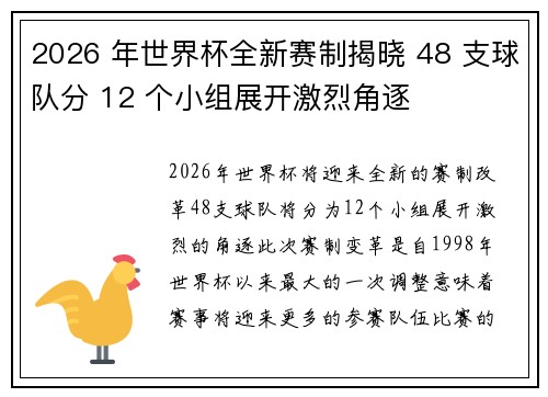 2026 年世界杯全新赛制揭晓 48 支球队分 12 个小组展开激烈角逐 2026 年世界杯全新赛制揭晓 48 支球队分 12 个小组展开激烈角逐
